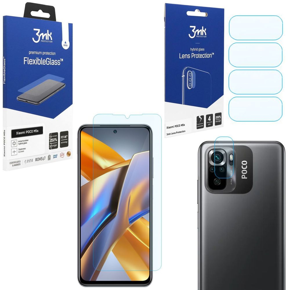 SZKŁO 3mk Flexible Glass + 4x Lens Protection do Xiaomi POCO M5s