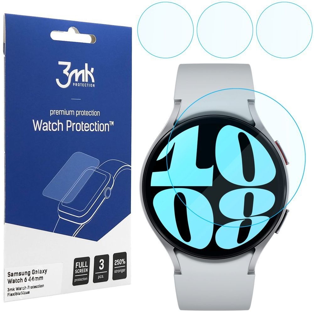3x Szkło Hybrydowe 3mk Watch Protection do Samsung Galaxy Watch 6 44mm