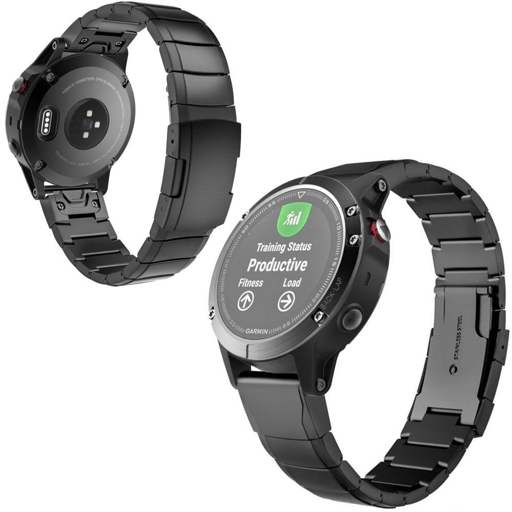 Garmin Fenix 5X/Plus | 26mm | Stalowy Pasek Bransoleta | Black
