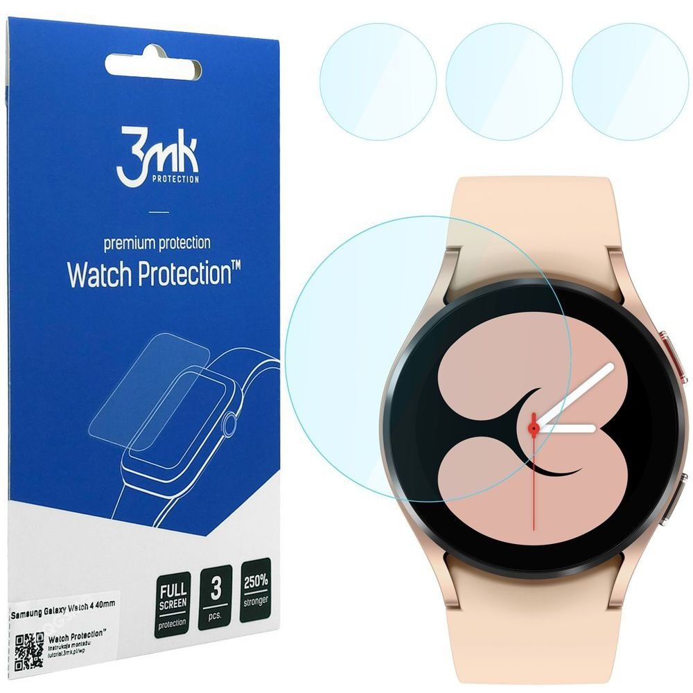 Folia Hybrydowa 3mk Watch Protection | 3 sztuki do Samsung Galaxy Watch 4 40mm