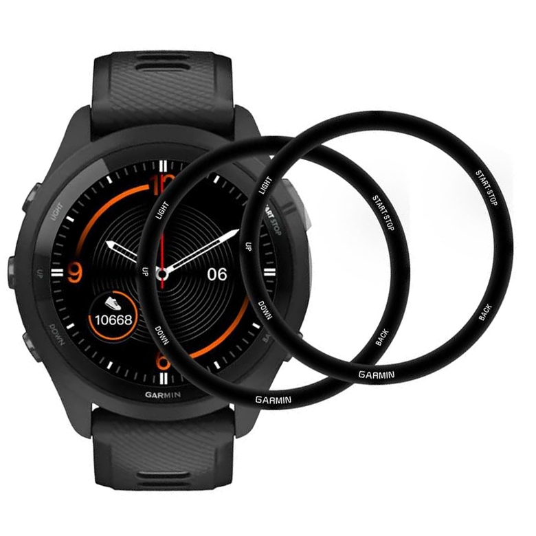 2x Szkło Hybrydowe | FULL COVER | Czarne do Garmin Forerunner 265