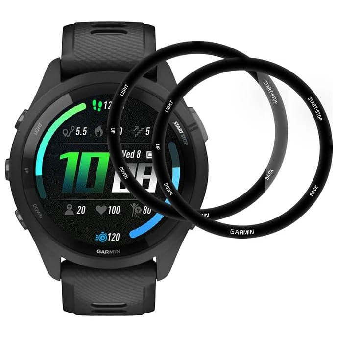 2x Szkło Hybrydowe | FULL COVER | Czarne do Garmin Forerunner 265S
