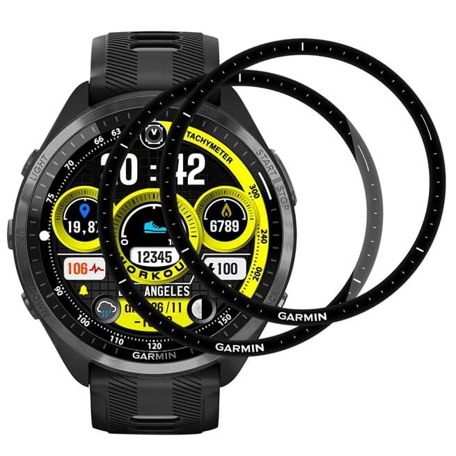 2x Szkło Hybrydowe | FULL COVER | Czarne do Garmin Forerunner 965