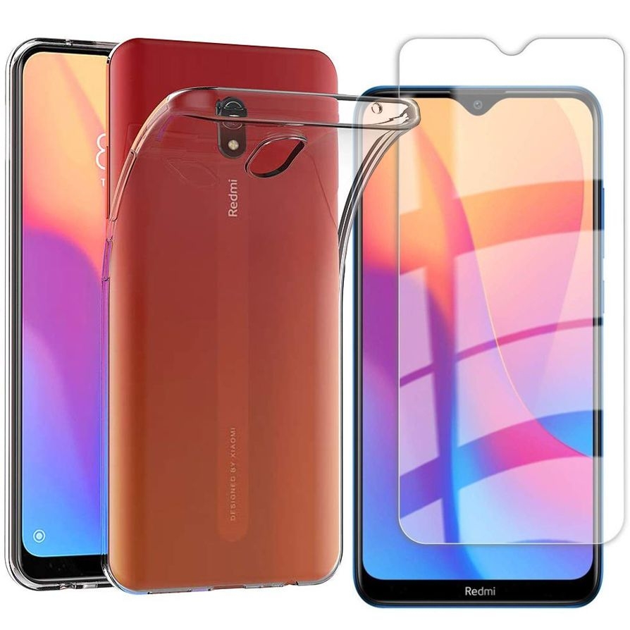 Cienkie Mocne Etui Air Case PRO 2mm | Bezbarwne + SZKŁO do Xiaomi Redmi 8A