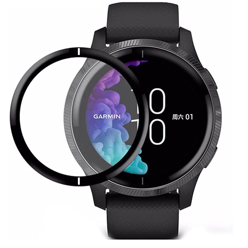 Szkło Hybrydowe | FULL COVER | Black do Garmin Venu