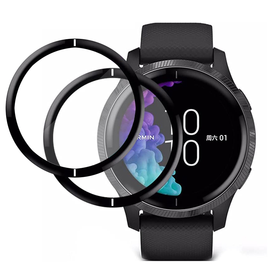 2x Szkło Hybrydowe | FULL COVER | Black do Garmin Venu