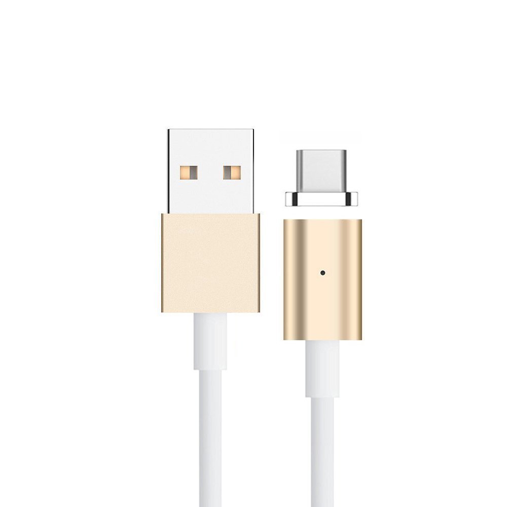 Magnetyczny Kabel USB na USB Typ-C LED 1m Złoty