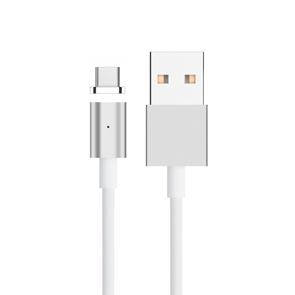 Magnetyczny Kabel USB na USB Typ-C LED 1m Srebrny