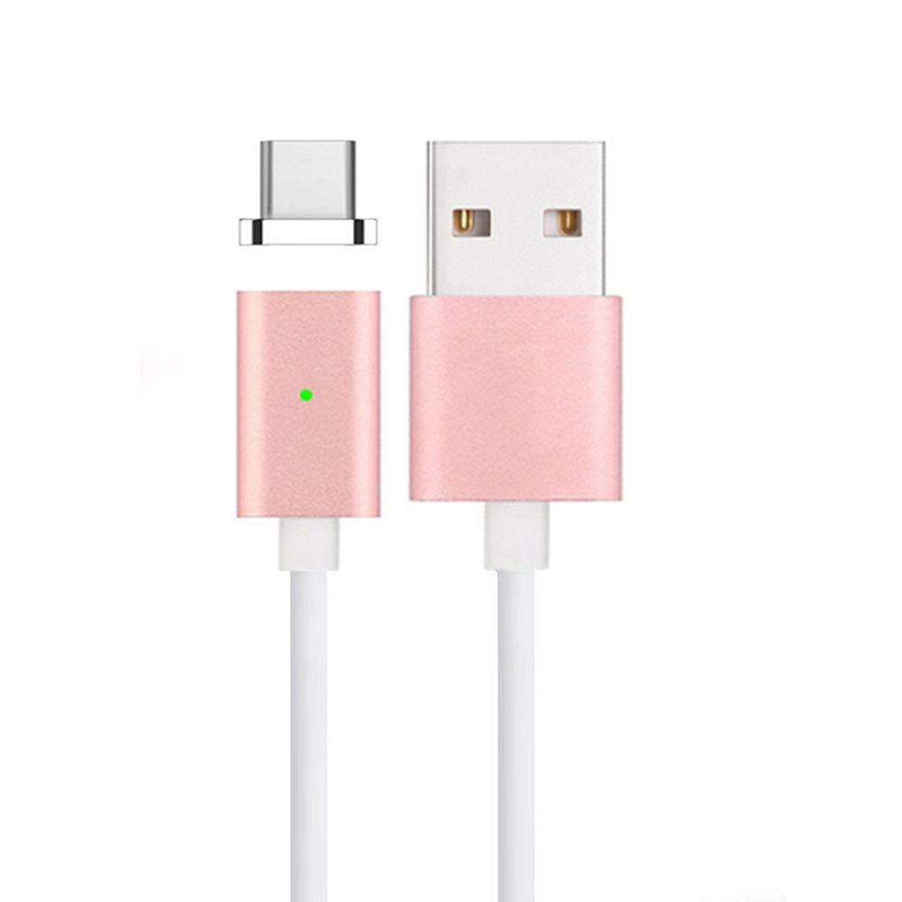 Magnetyczny Kabel USB na USB Typ-C LED 1m Rose Gold