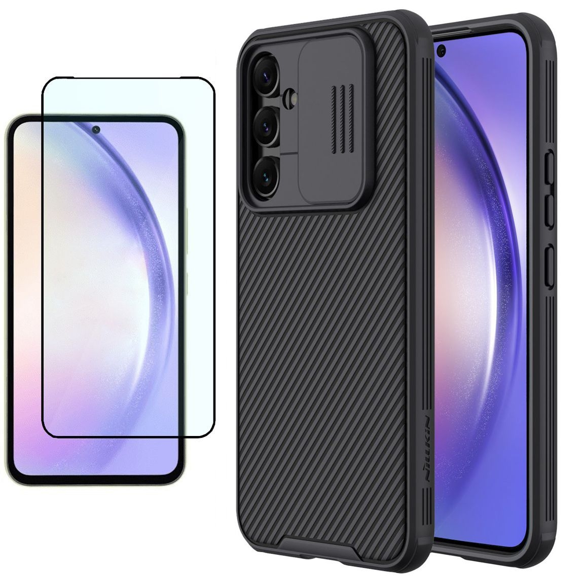Etui NILLKIN CamShield | Czarne + SZKŁO 5D do Samsung Galaxy A54 5G