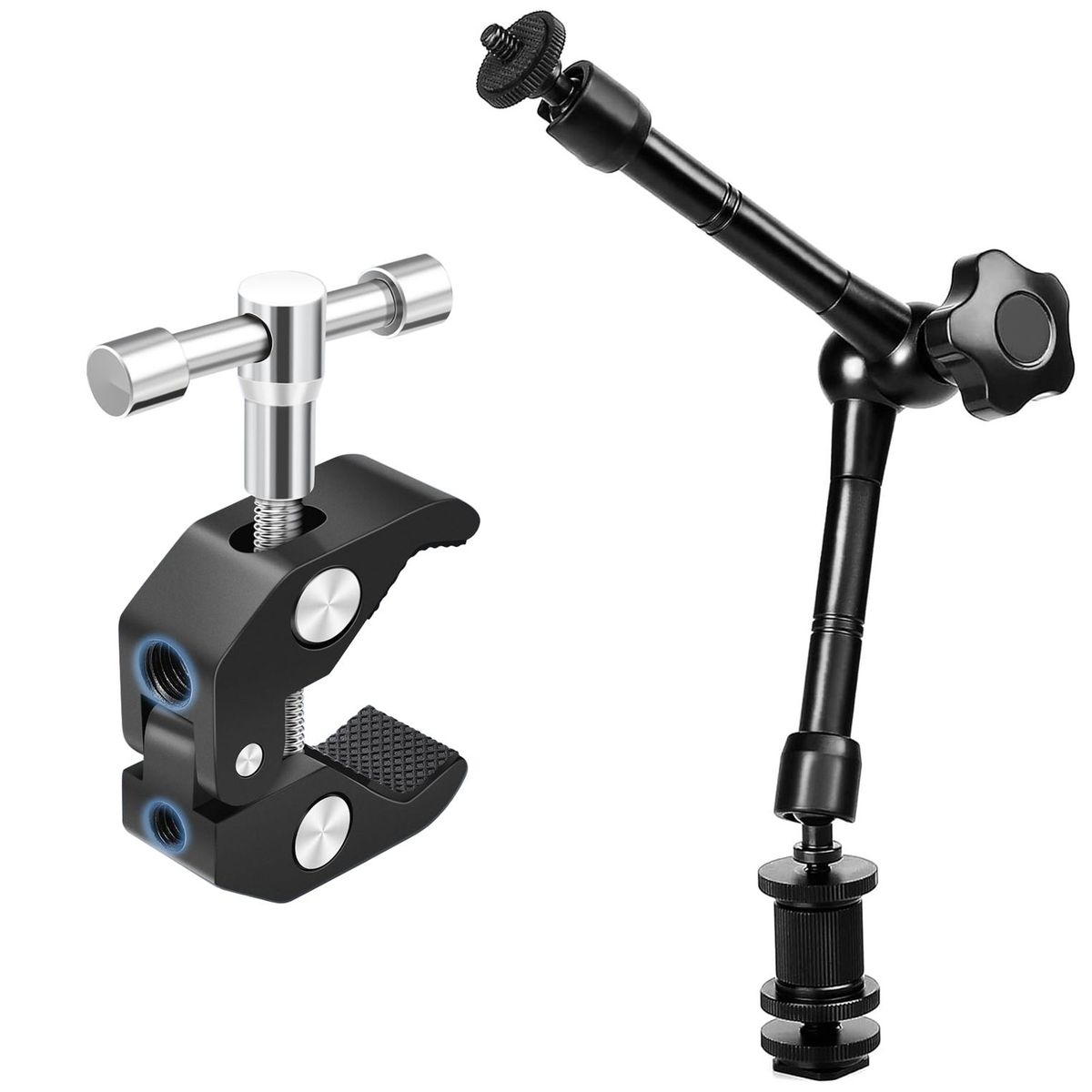 Crab Clamp + Magic Arm | Metalowy Zacisk Studyjny Uchwyt Uniwersalny | 1/4&#8243; 3/8&#8243; + Ramię Przegubowe