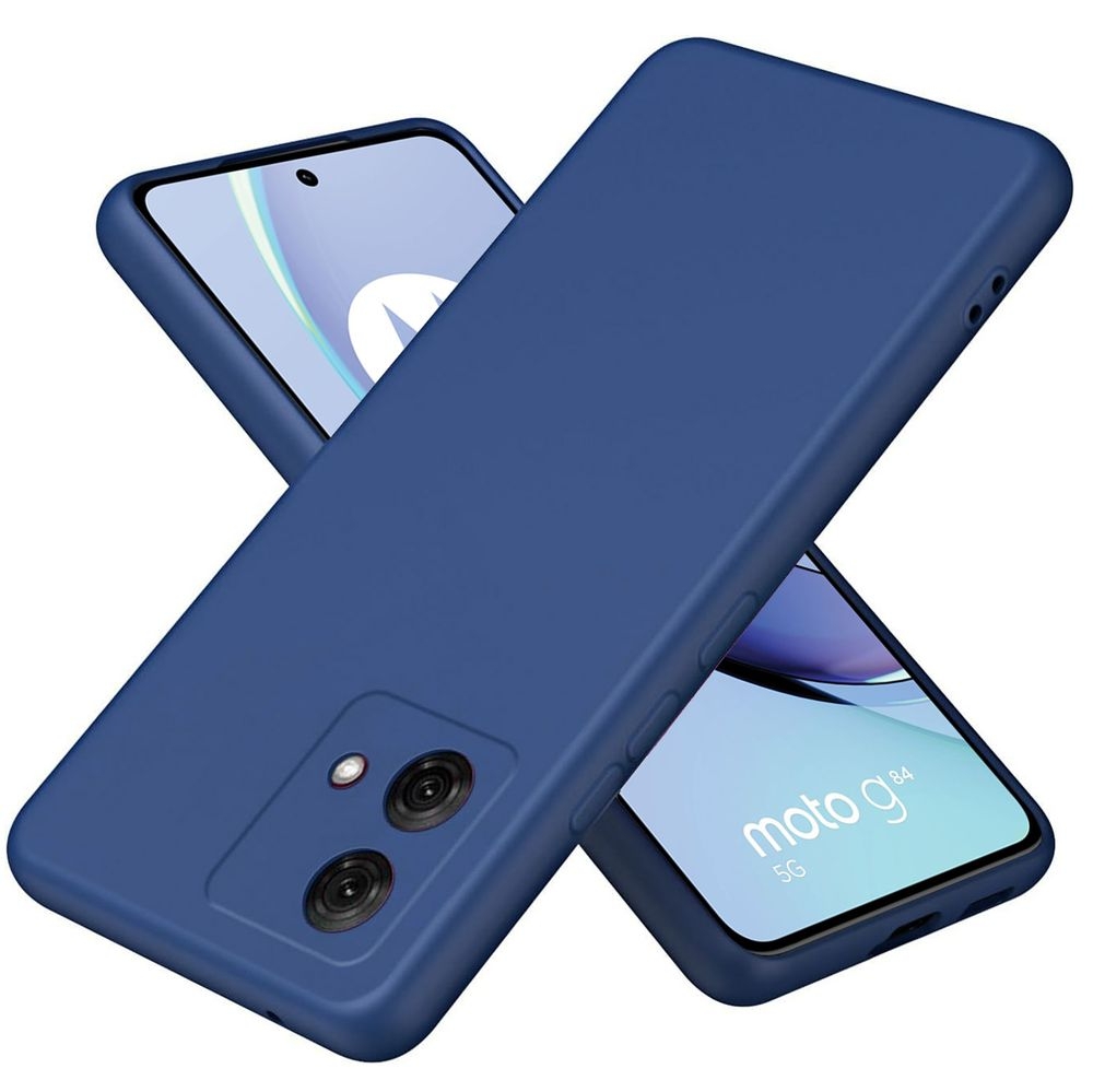 Cienkie Etui Matt Silicone Case | Niebieskie do Motorola Moto G84