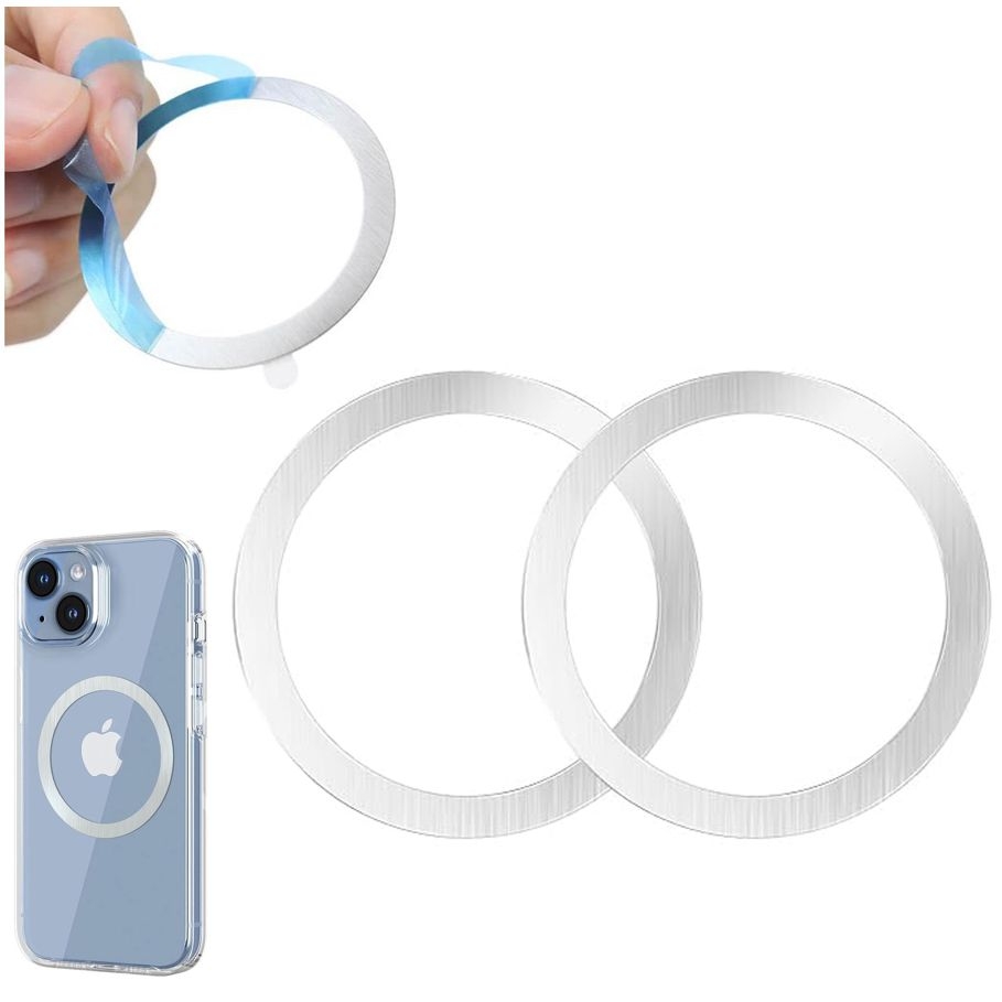 Uniwersalne Blaszki Podkładki pod MagSafe | 2 sztuki | Srebrne