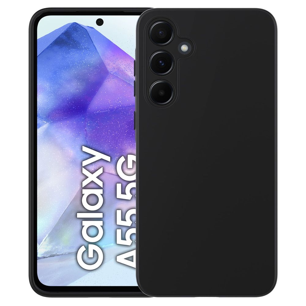 Cienkie Etui Matt Silicone Case | Czarne do Samsung Galaxy A55 5G