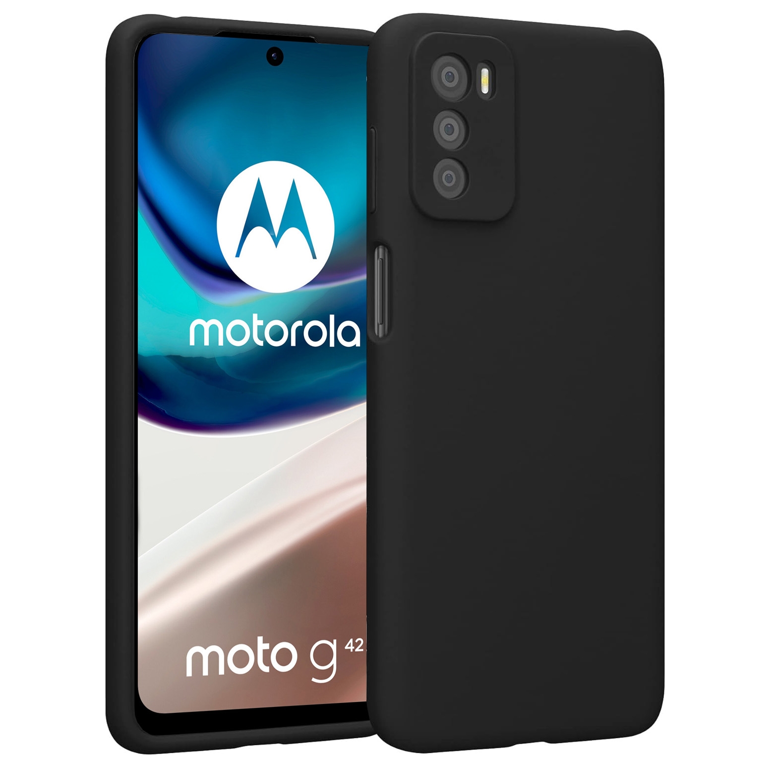 Cienkie Etui Matt Silicone Case | Czarne do Motorola Moto G42