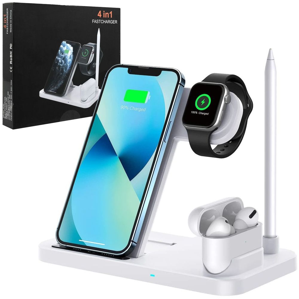 Stacja 4w1 | Indukcyjna Ładowarka Qi 15W | Apple iPhone Watch Airpods Pencil
