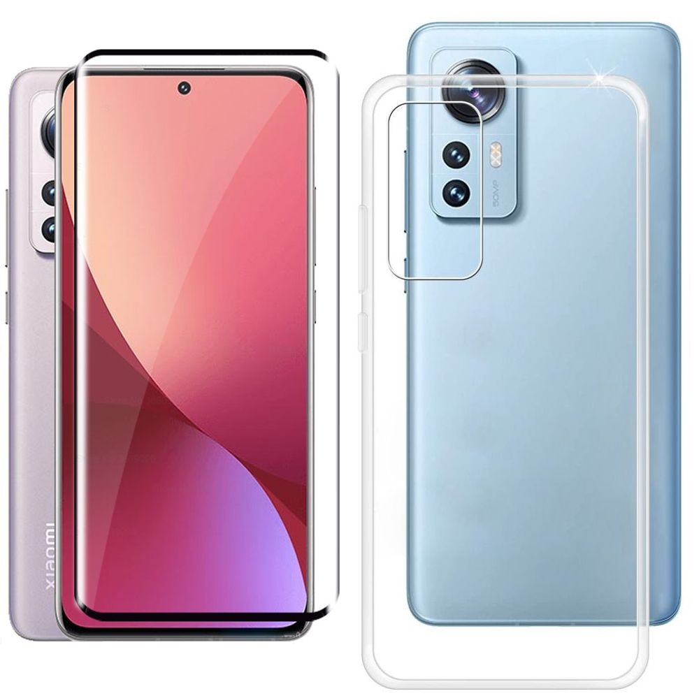 Cienkie Etui Feather Case | Bezbarwne | Clear + SZKŁO 5D do Xiaomi 12 Pro