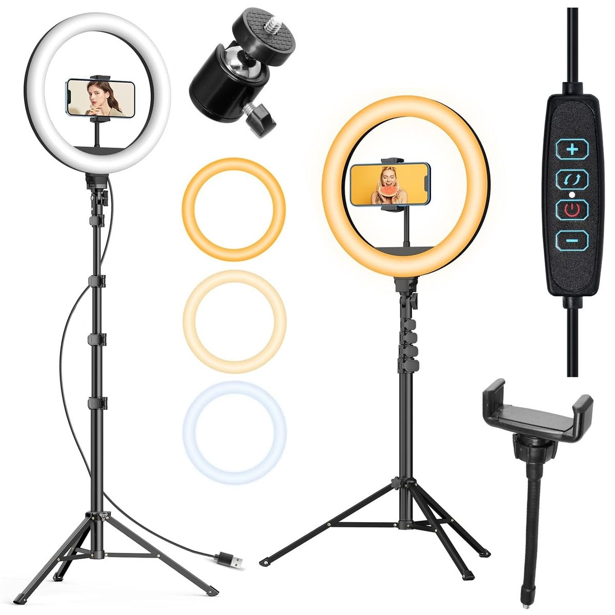 Lampa Pierścieniowa LED Ring 33cm Pilot + Statyw 210cm
