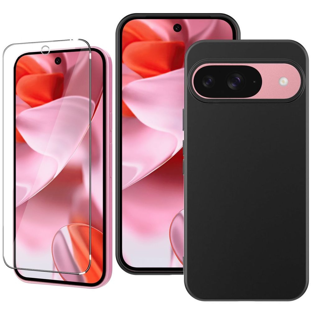 Cienkie Etui 3mk Matt Case | Black + SZKŁO do Google Pixel 9 / 9 Pro