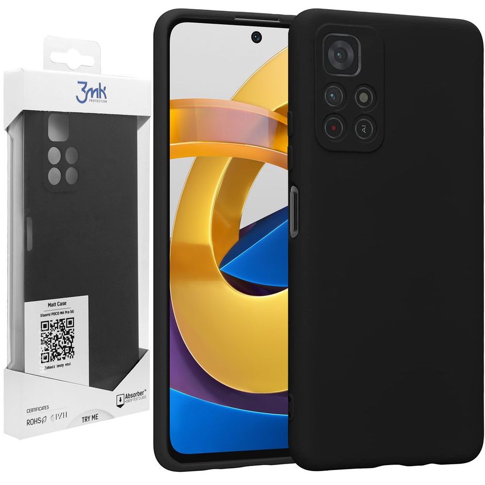 Pancerne Etui 3mk Matt Case | Black do Xiaomi POCO M4 Pro 5G