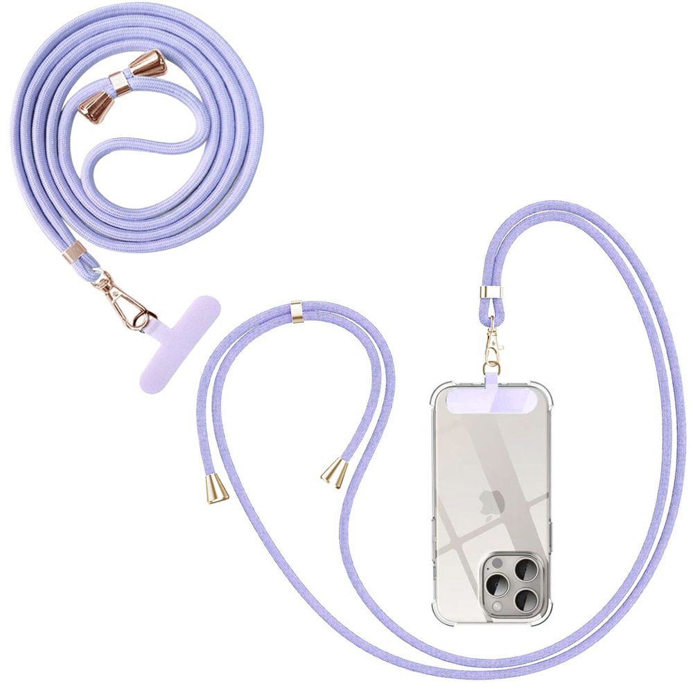 Zawieszka SWING 8mm | Regulowana Smyczka Sznurek na Szyję Ramię do Telefonu pod Etui | Fioletowa