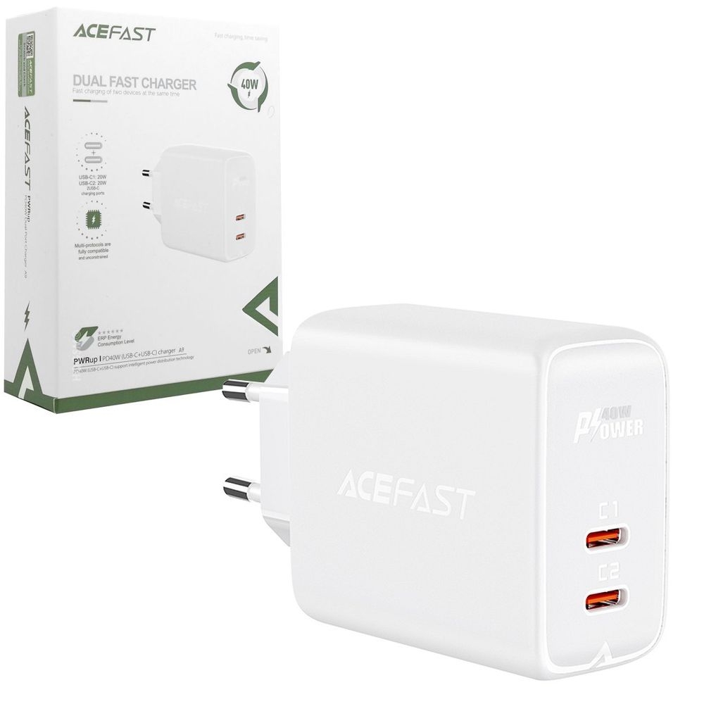 Acefast | Ładowarka Sieciowa 2x USB-C PD 40W