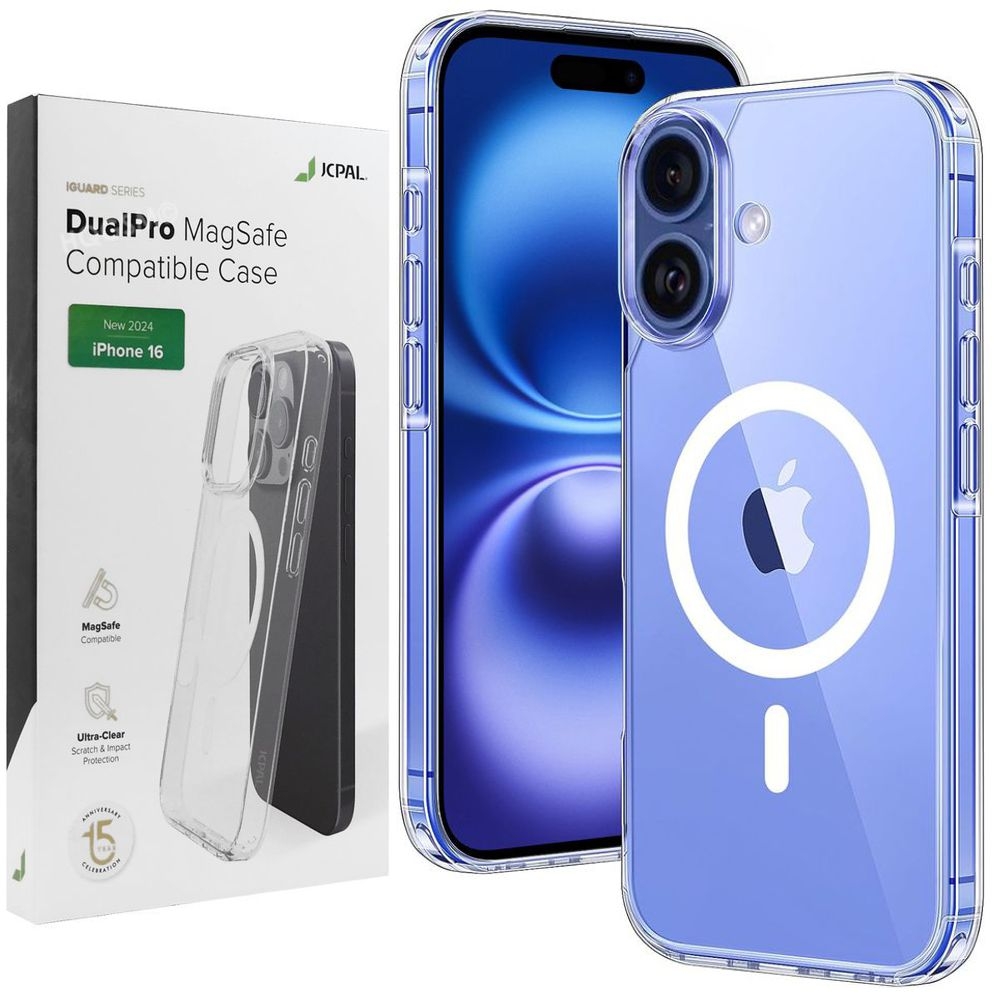 Etui JCPAL DualPro MagSafe Case | Crystal Clear do Apple iPhone 16 |