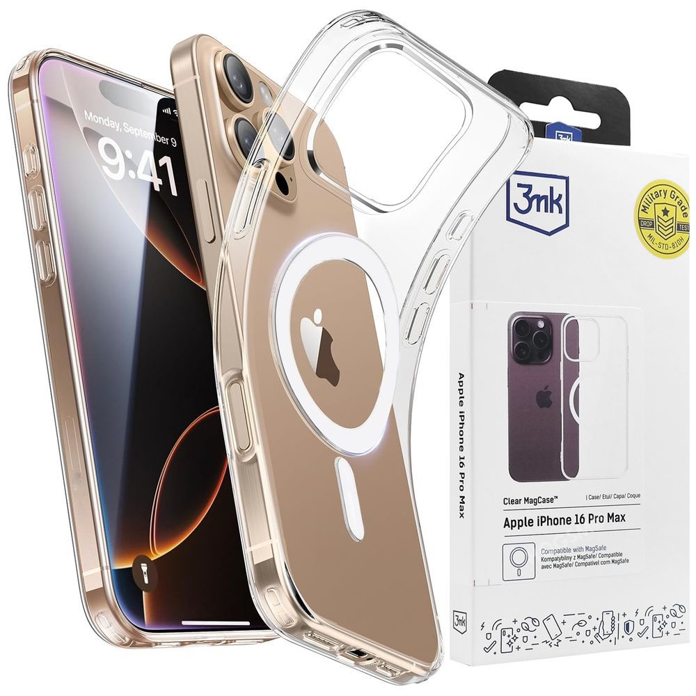 Etui 3mk Clear Case z MagSafe | Bezbarwne do Apple iPhone 16 Pro Max