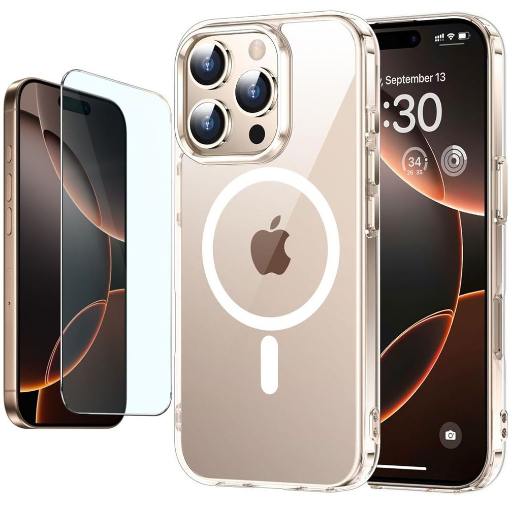 Etui Magnetic MagSafe | Clear + SZKŁO do Apple iPhone 16 Pro Max