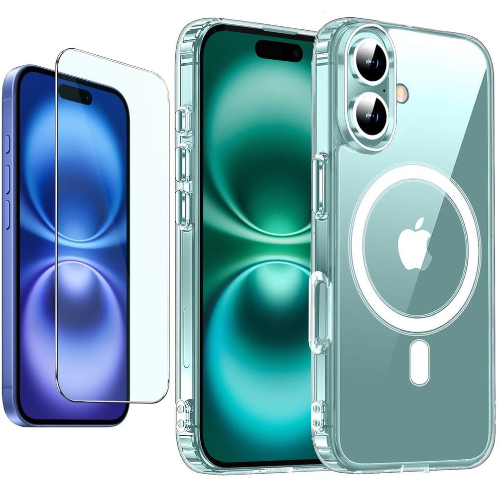 Etui Magnetic MagSafe | Clear + SZKŁO do Apple iPhone 16 |