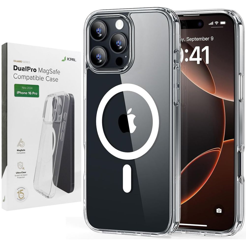 Etui JCPAL DualPro MagSafe Case | Crystal Clear do Apple iPhone 16 Pro |