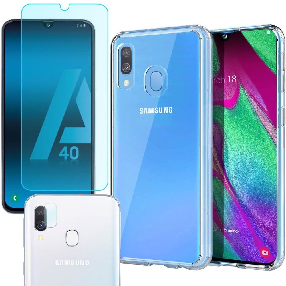 Samsung Galaxy A40 | Etui Air PRO Case 2mm | Bezbarwne + SZKŁO + Aparat