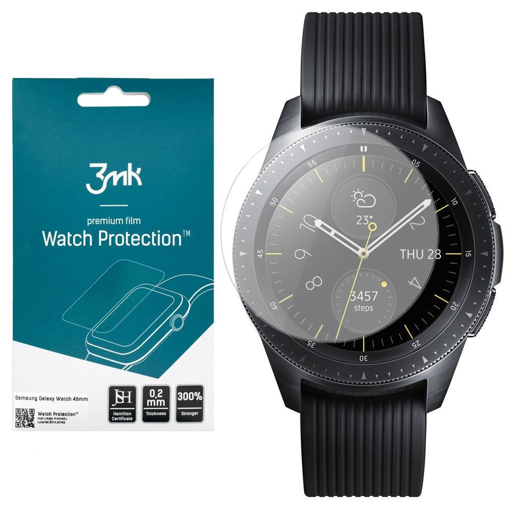 Samsung Galaxy Watch 46mm | Nietłukące Szkło Hybrydowe 3mk Flexible Glass | 3 sztuki