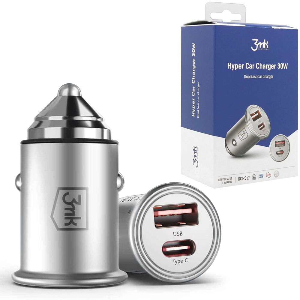 3mk Hyper Car Charger | Ładowarka Samochodowa USB USB-C PD QC 4.0 30W
