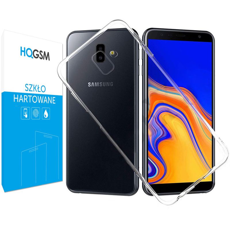 Samsung Galaxy J6+ Plus | Cienkie Etui FEATHER Case | Bezbarwne + SZKŁO