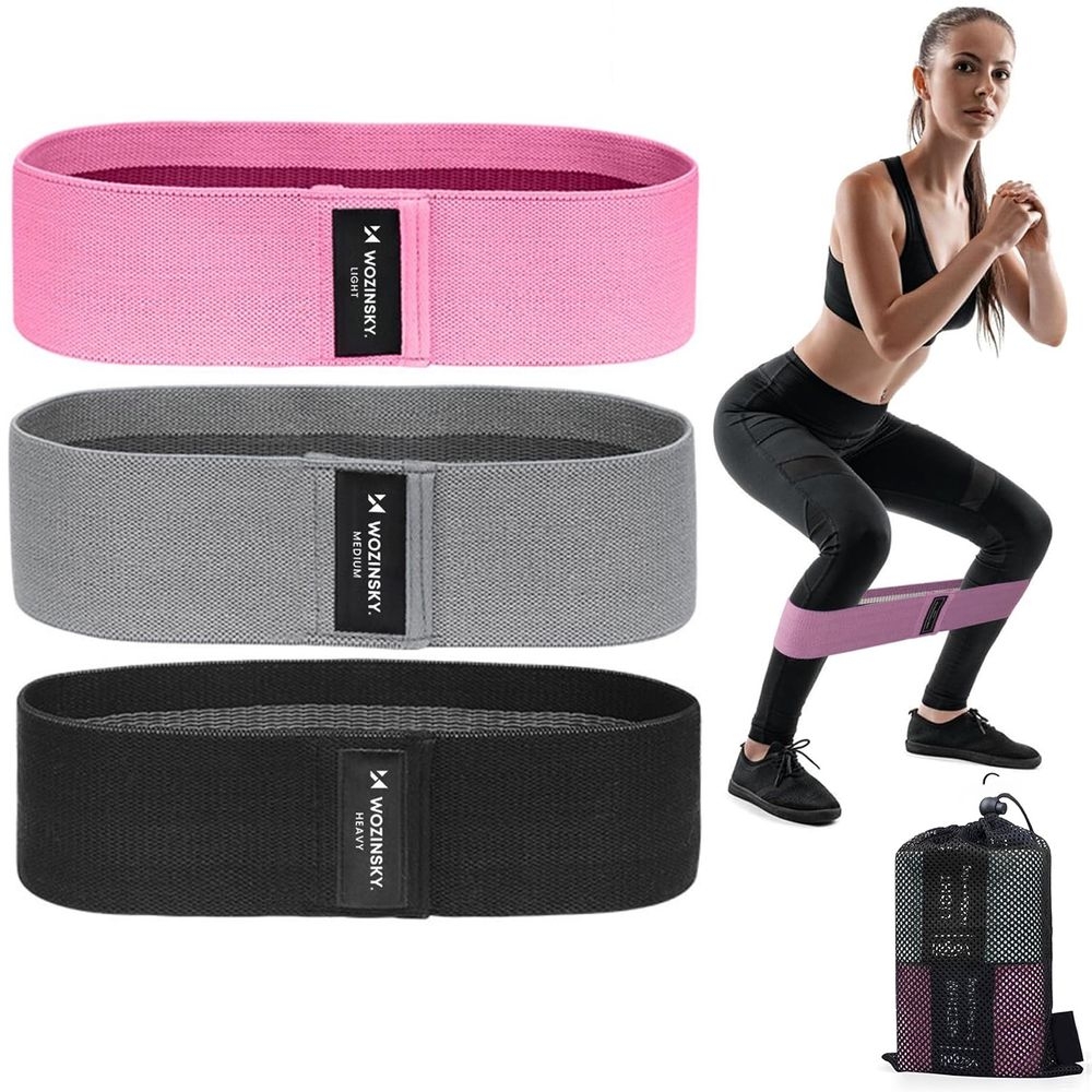3x Materiałowe Gumy do Ćwiczeń | Taśmy Oporowe Mini Fitness Band