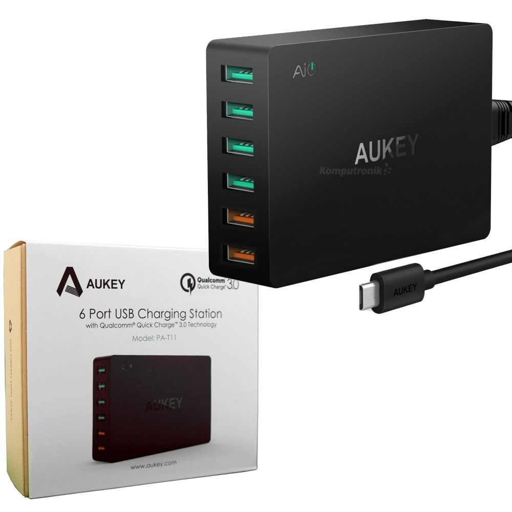 AUKEY PA-T11 | Stacja Sieciowa Ładowarka QC 3.0 AiPower 6xUSB