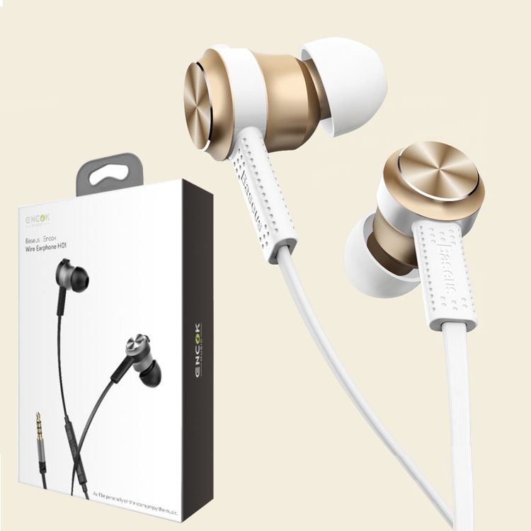 Baseus Encok | Oryginalne Słuchawki HF Stereo | Złote