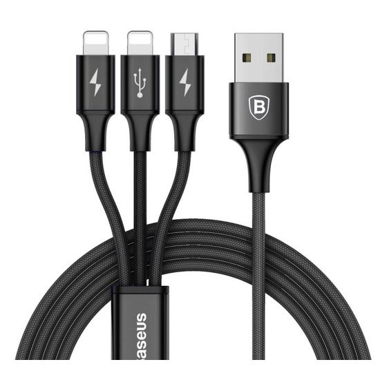 Baseus Rapid Series | Kabel 3w1 MicroUSB Lightning Fast Charge | 120cm