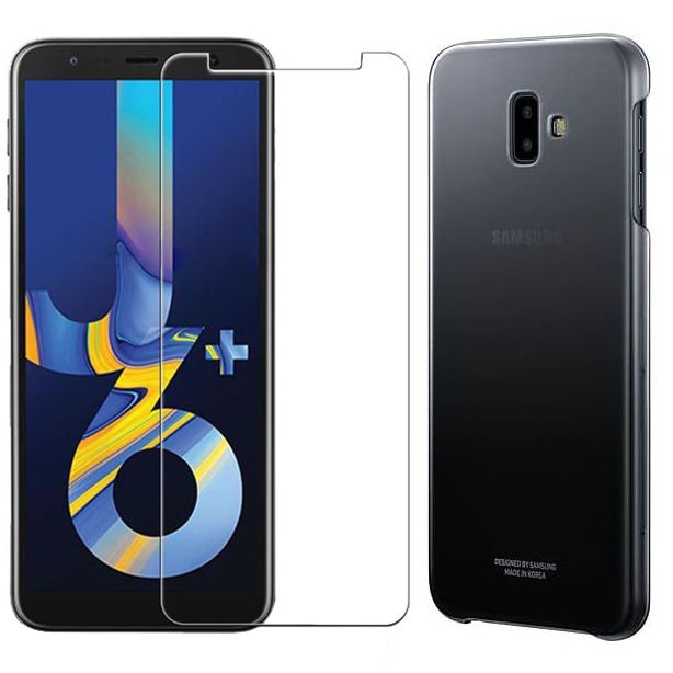 Samsung Galaxy J6+ Plus | Oryginalne Etui Gradation Cover | Black + SZKŁO