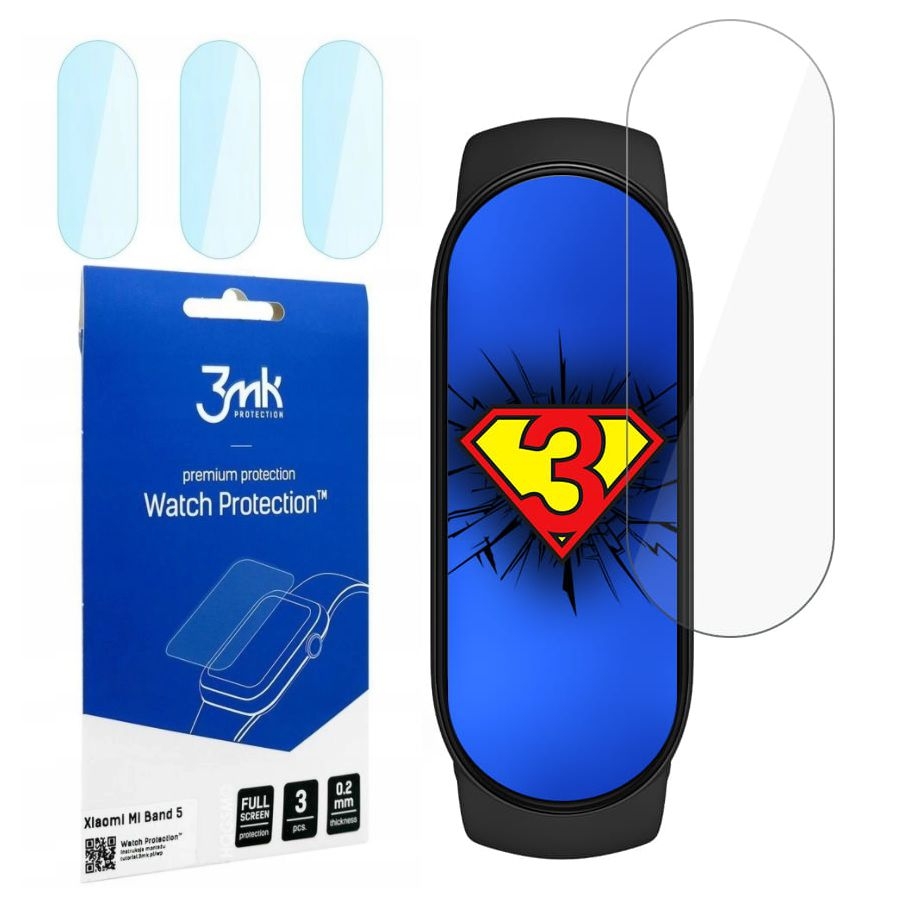 Folia Hybrydowa 3mk Watch Protection | 3 sztuki do Xiaomi Mi Band 5