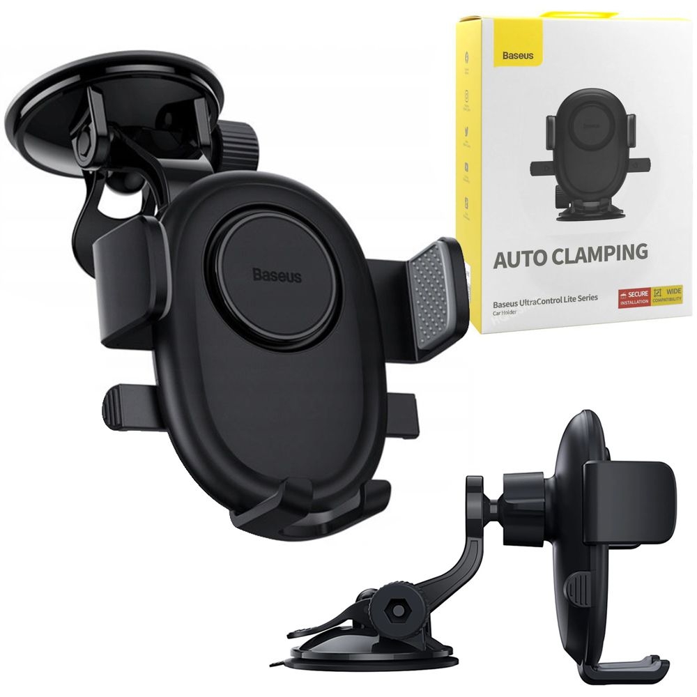 Baseus | Uchwyt Samochodowy na Telefon | Do Deski i Szyby z Automatycznym Zamykaniem