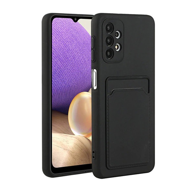 Etui Silicone Card Case | Czarne do Samsung Galaxy A32 LTE