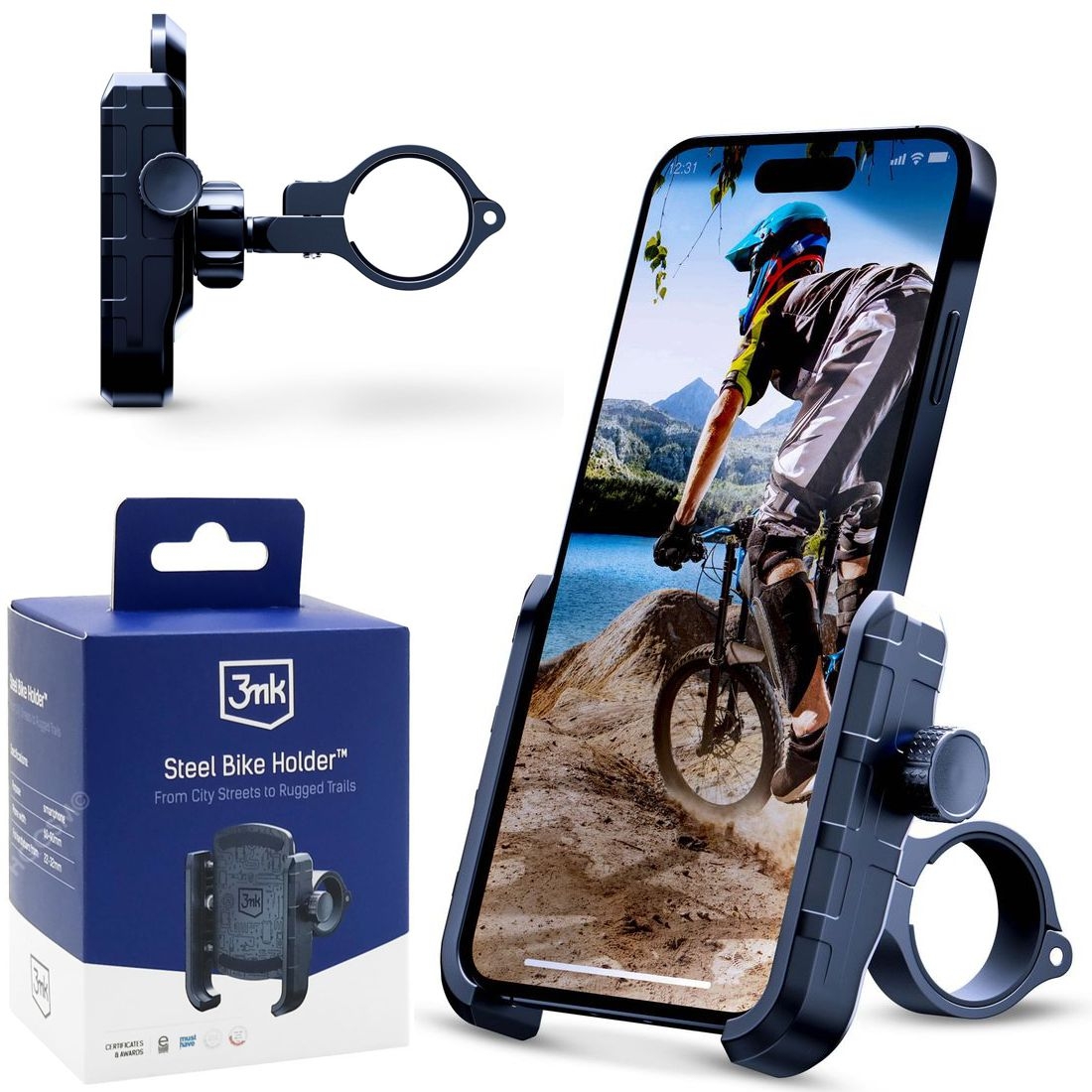 3mk Steel Bike Holder | Bezpieczny Uchwyt Rowerowy na Kierownicę