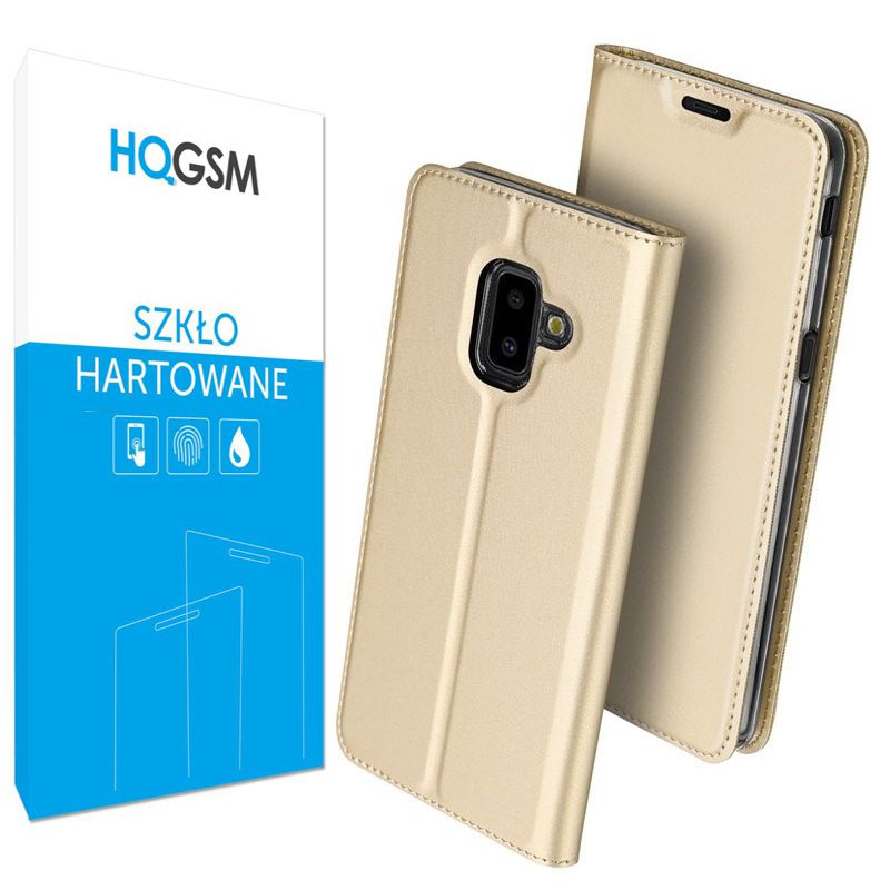 Samsung Galaxy J6+ Plus | Etui z Klapką DUX DUCIS | SkinPro | Gold + SZKŁO