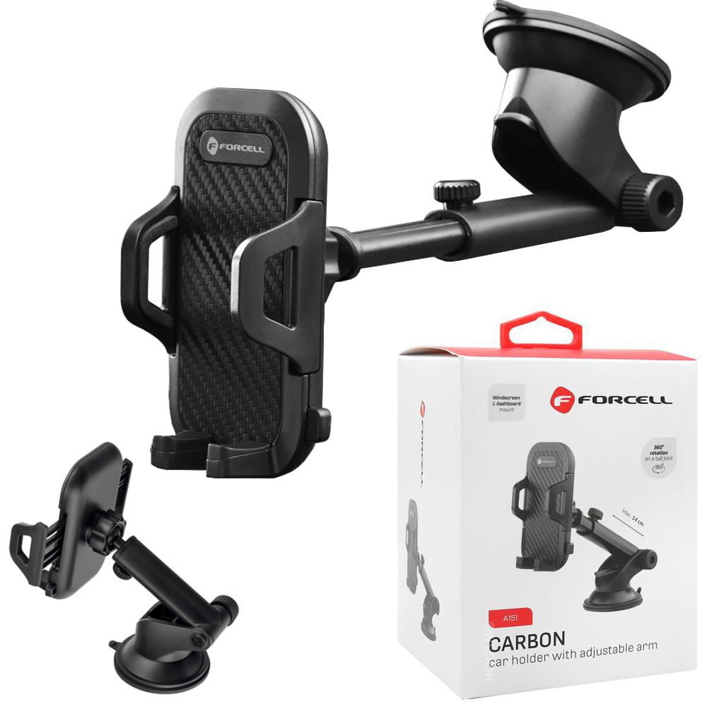 Forcell | Teleskopowy Uchwyt Samochodowy | Do Deski i Szyby
