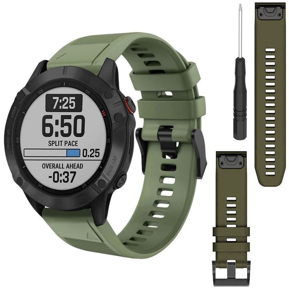 Garmin Fenix 7/6/6 Pro | 22mm | Pasek Silikonowy Armband | Army Green