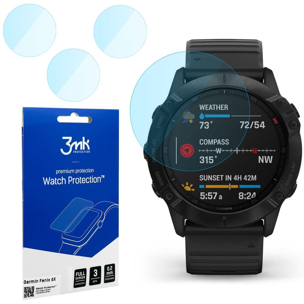 Szkło Hybrydowe 3mk Watch Protection | 3 sztuki do Garmin Fenix 6X / Pro
