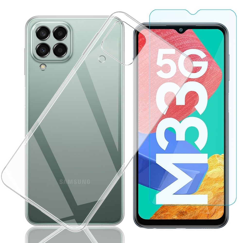 Cienkie Etui Feather Case | Bezbarwne | Clear + SZKŁO do Samsung Galaxy M33 5G