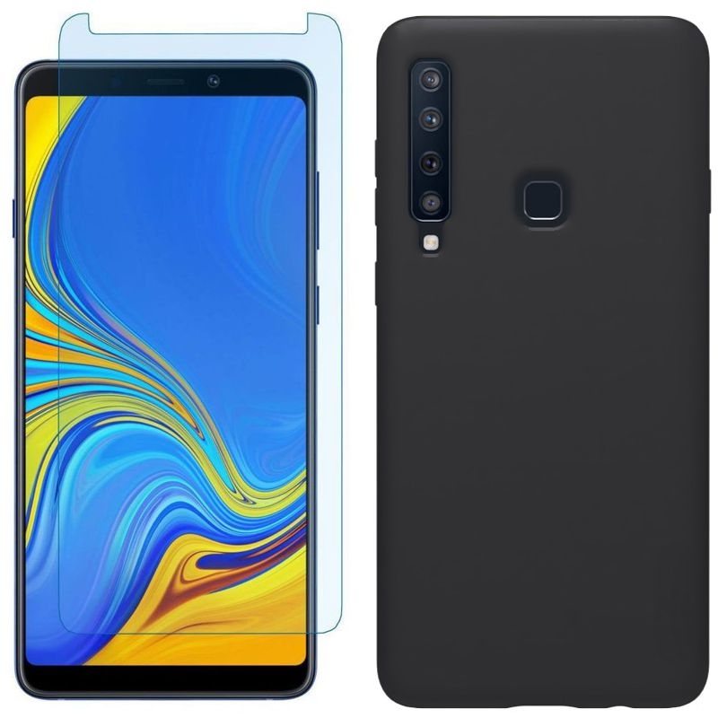 Samsung Galaxy A9 2018 | Etui Silicone Case SOFT | Black + SZKŁO